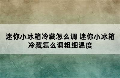 迷你小冰箱冷藏怎么调 迷你小冰箱冷藏怎么调粗细温度